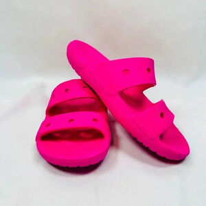 Crocs Classic Sandal Size J2 Pink Slides Outdoors Kids Shoes